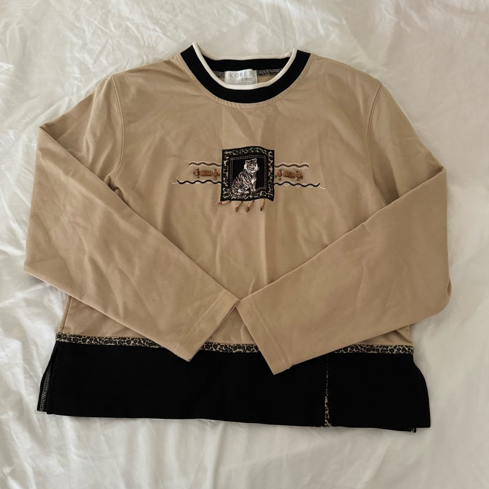 Embroidered Tiger Long Sleeved Shirt